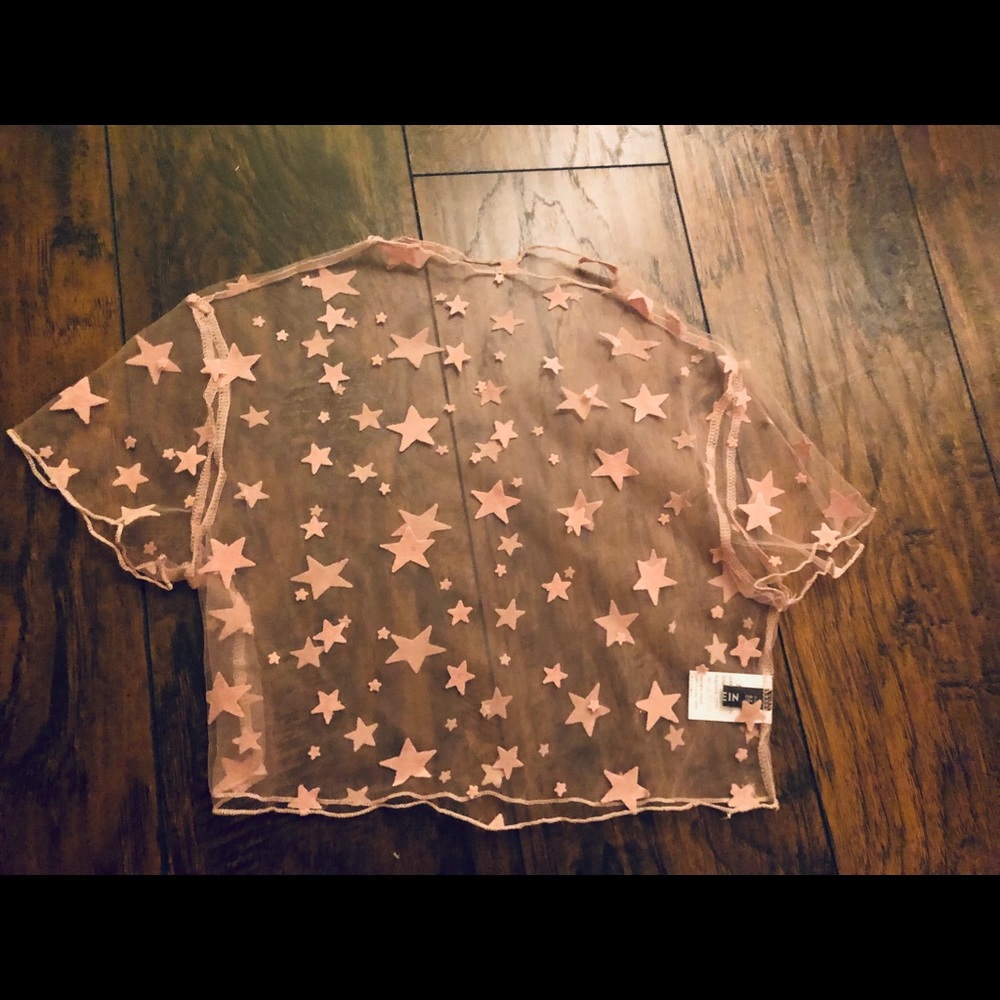 Pink SHEIN mesh tee